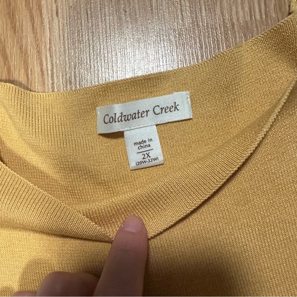 Cold water creek 2X silk blend sleeveless tank blouse soft yellow - Picture 2 of 7